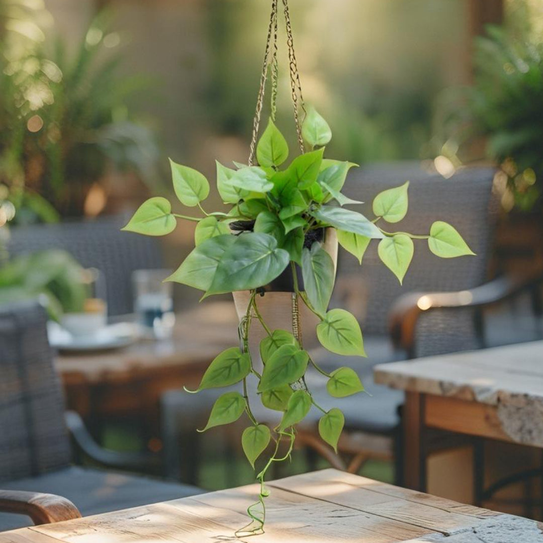Potted Artificial Hanging Pothos 38cm - Image 2