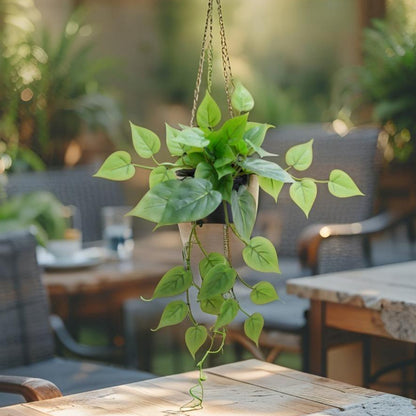 Potted Artificial Hanging Pothos 38cm - Image 2