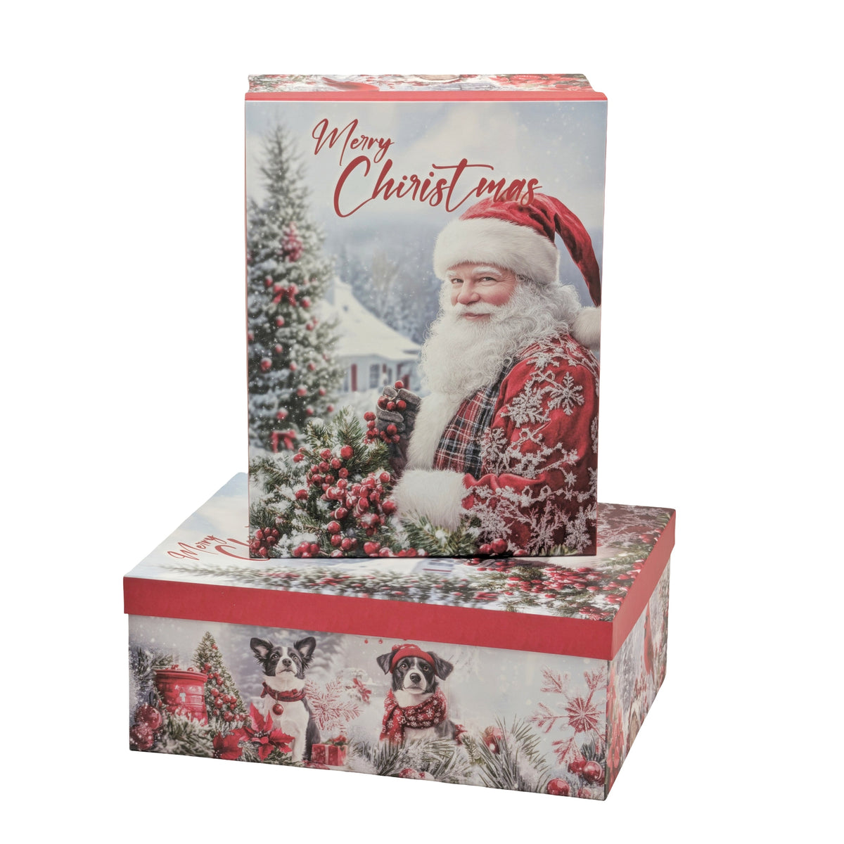 Bulk 2 Santa Village Gift Box Set 18 43x34x16cm