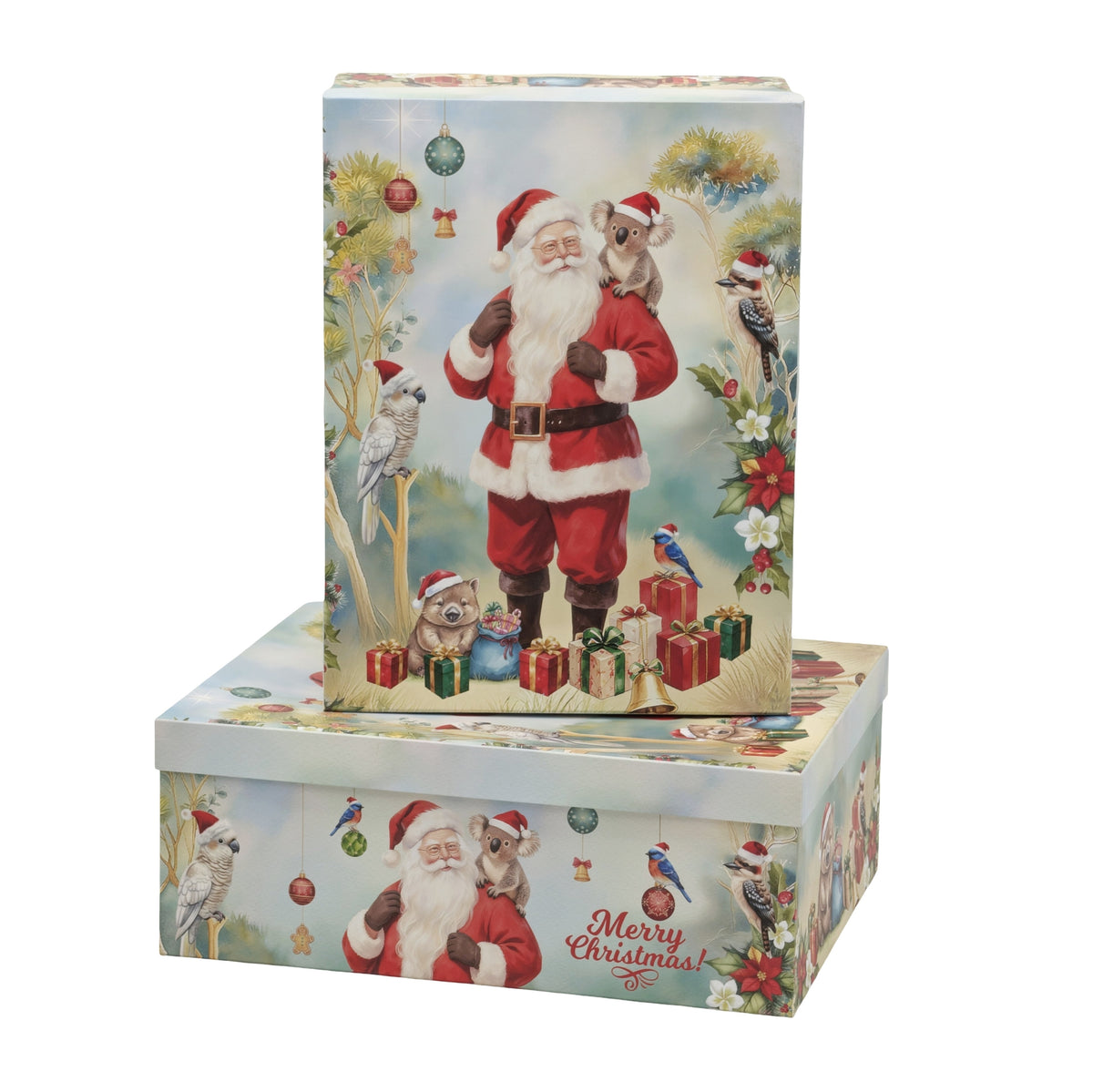 Bulk 2 Santa & Native Friends Xmas Box Set 18 43x34x16cm