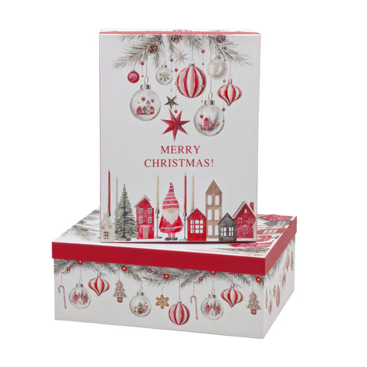 Bulk 2 Hanging Bauble Xmas Gift Box Set 18 43x34x16cm