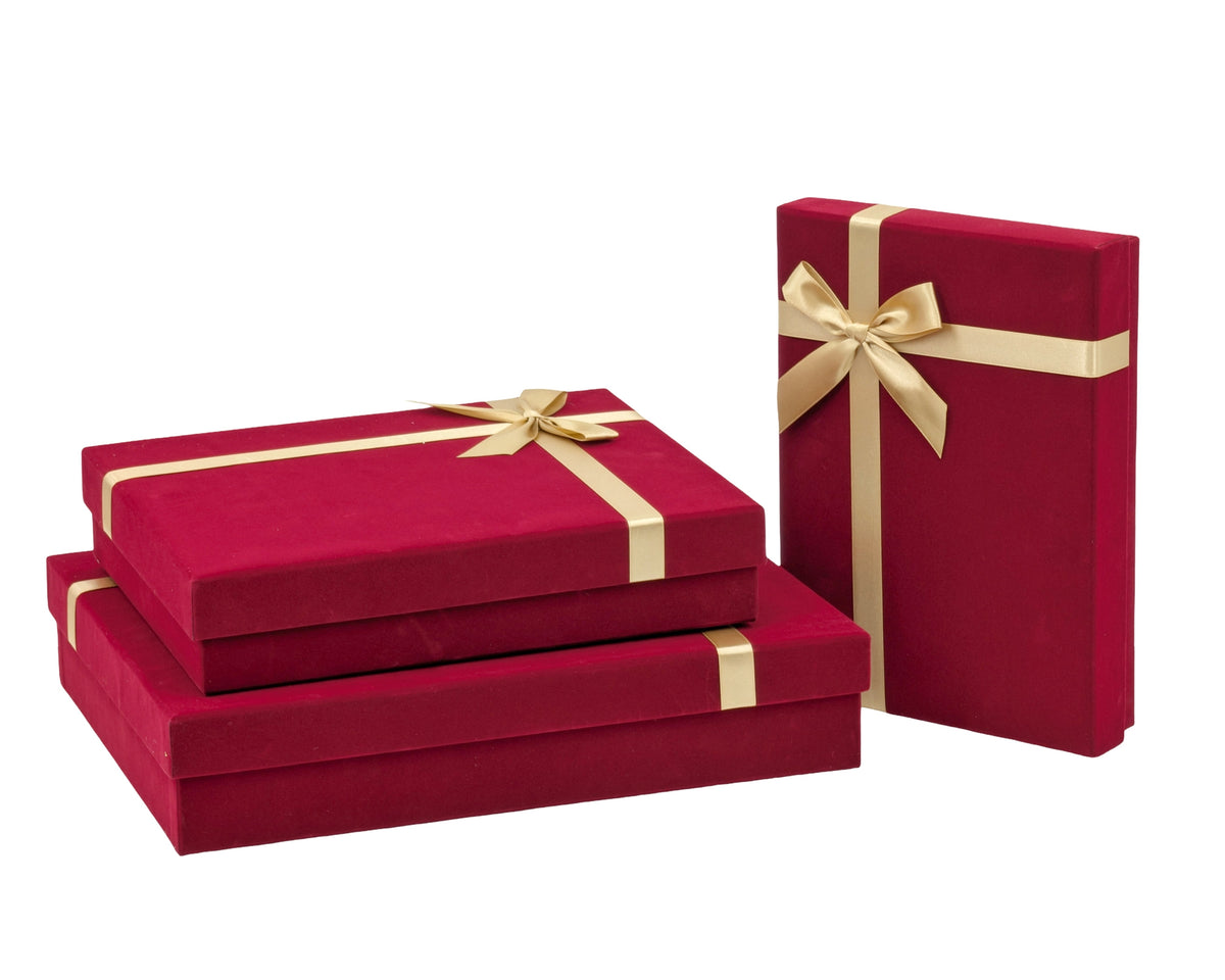 Bulk 4 Xmas Velvet Charm Gift Box set3 38x30.5x7.6cm