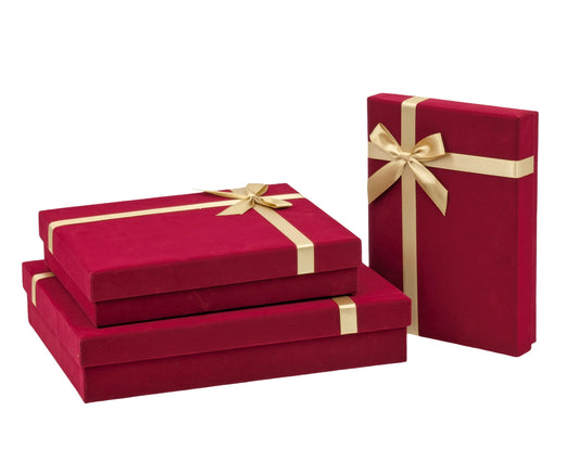Bulk 4 Xmas Velvet Charm Gift Box set3 38x30.5x7.6cm