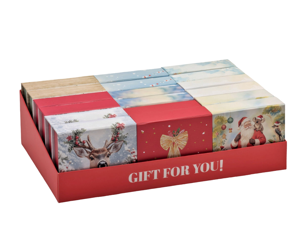 Bulk 36 Xmas Flip Lid Gift Card Holder 10.5x9.2x3cm