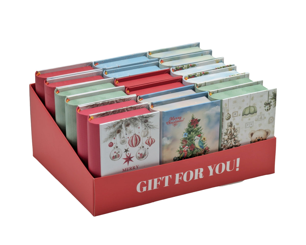 Bulk 36 Xmas Book Shape Gift Card Holder 7.5x10.5x2.7cm