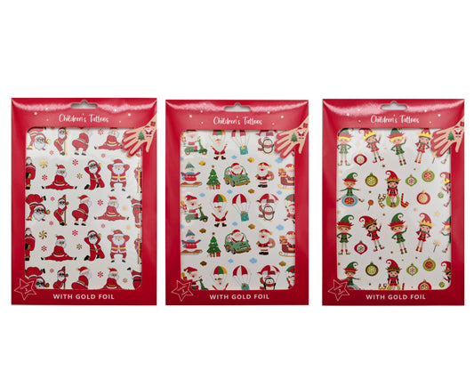 Bulk 36 Xmas tatto0 Stickers Foiled 11x16cm