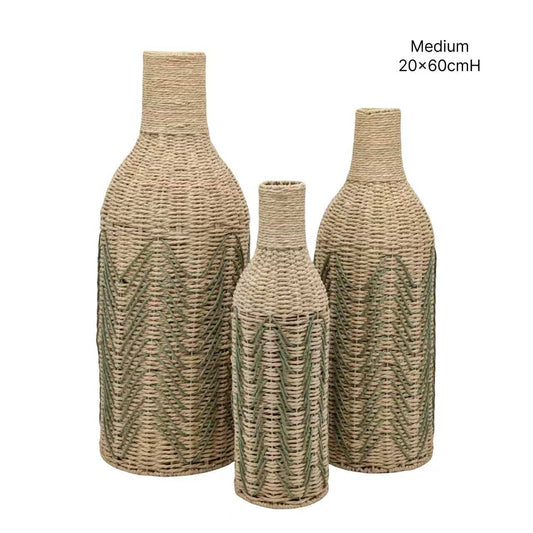 bulk 4 Forest Green Paper Rope Glass Jar 60cm