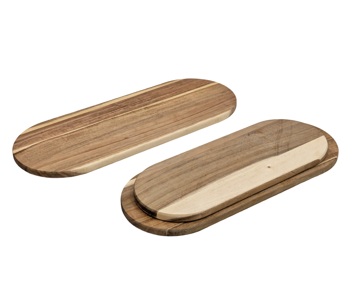 Bulk 8 Wooden Serving Board Oval 50x20x1.5cm