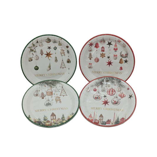 Bulk 48 Hanging Bauble Xmas Paper Plates 23cm pk10 4 Asst