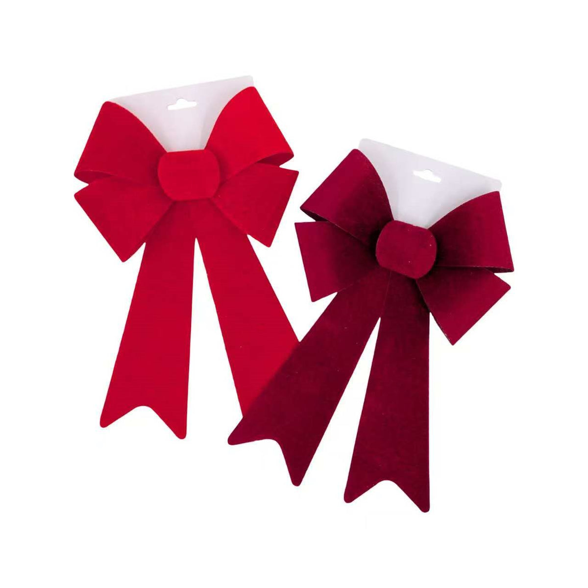 Bulk 24 Xmas Red & Burgundy Bow 22x38cm 2 Asst