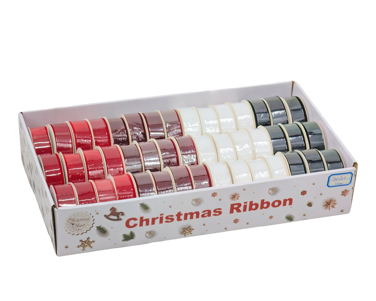Bulk 45 Velvet Ribbon 2.5cmx3m pk45 4 Asst