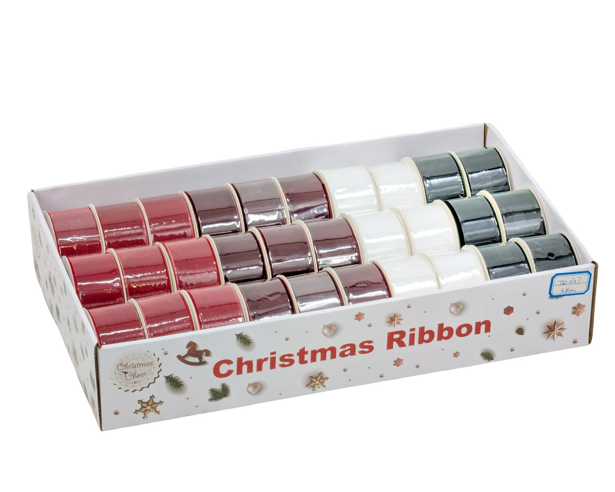 Bulk 30 Velvet Ribbon 3.8cmx3m pk30 4 Asst