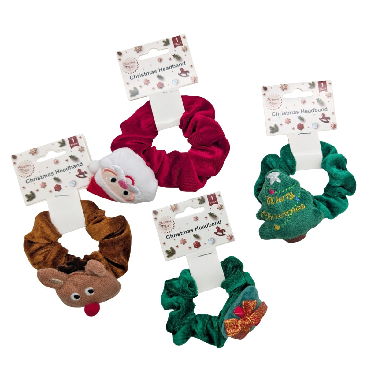 Bulk 36 Xmas Character Hairband 4 Asst