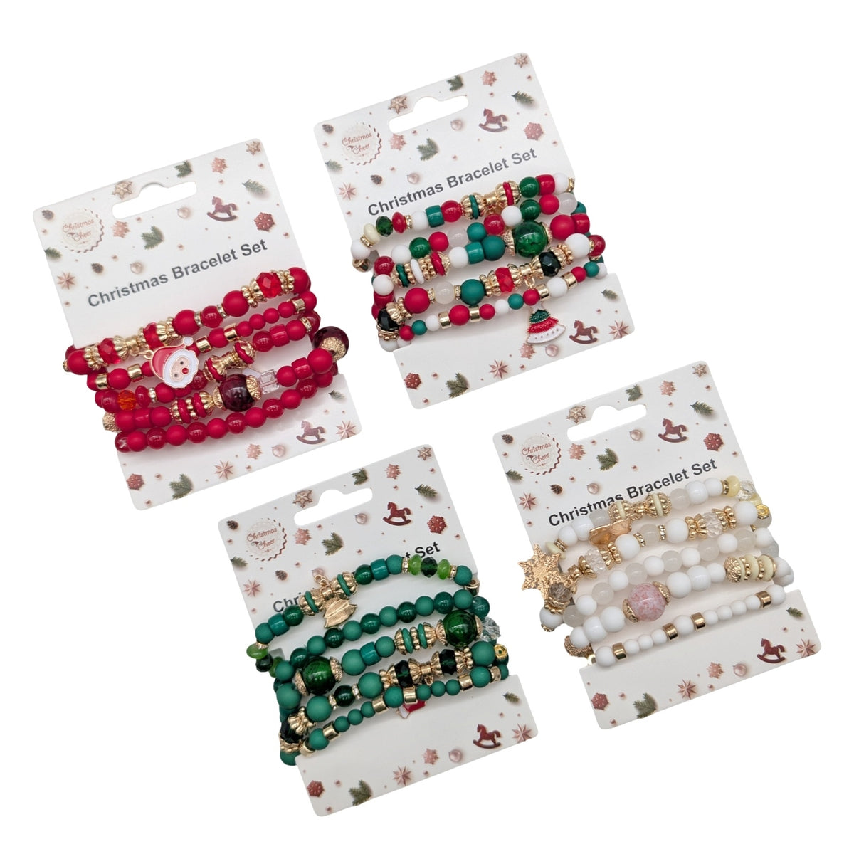 Bulk 12 Xmas Bracelet pk5 4 Asst