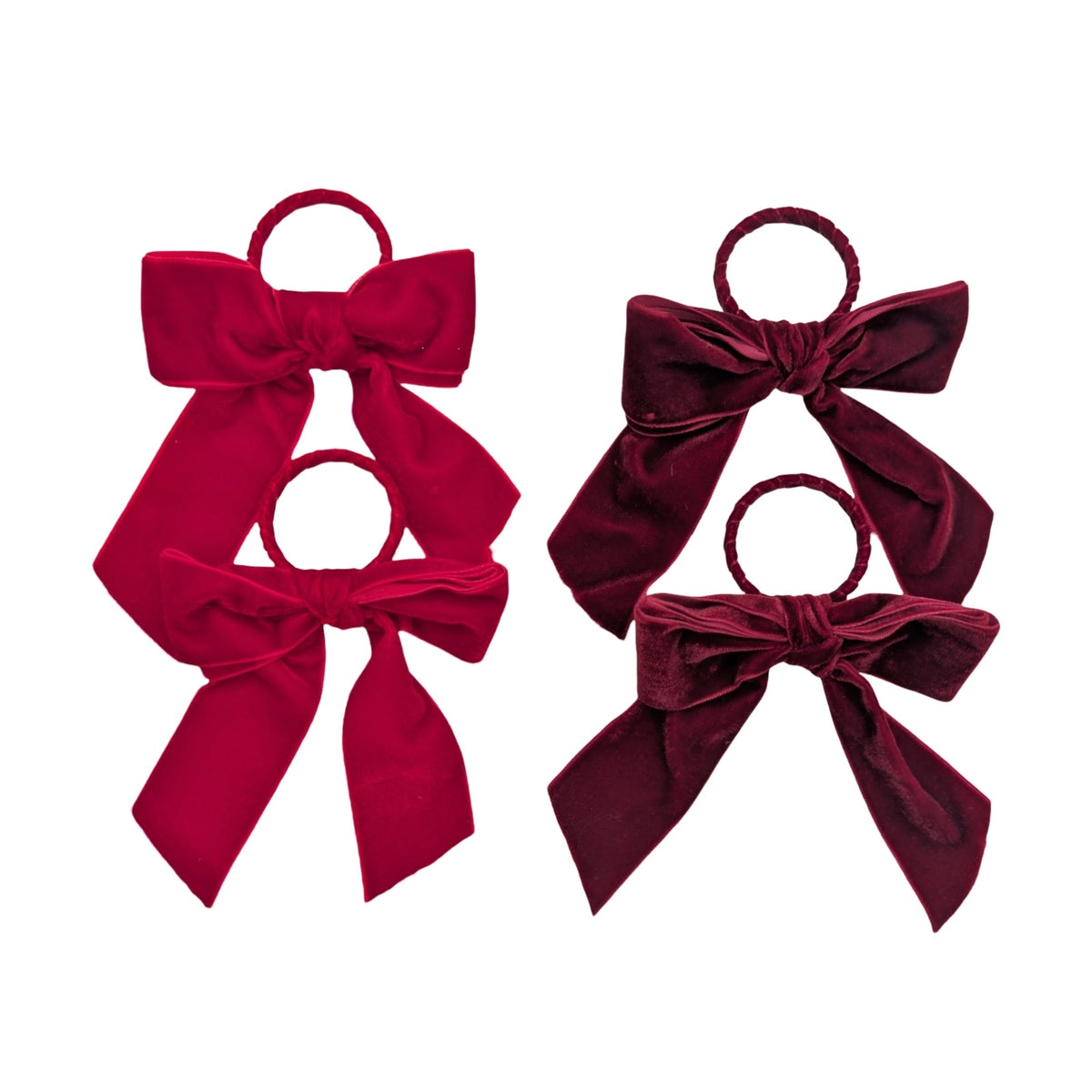 Bulk 24 Red & Burgundy Velve Ring 10.5x12cm 2 Asst