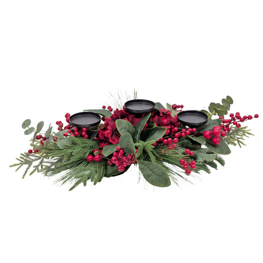 Bulk 3 Xmas Heritage Hydrangea & Berry Centrepiece 71cm