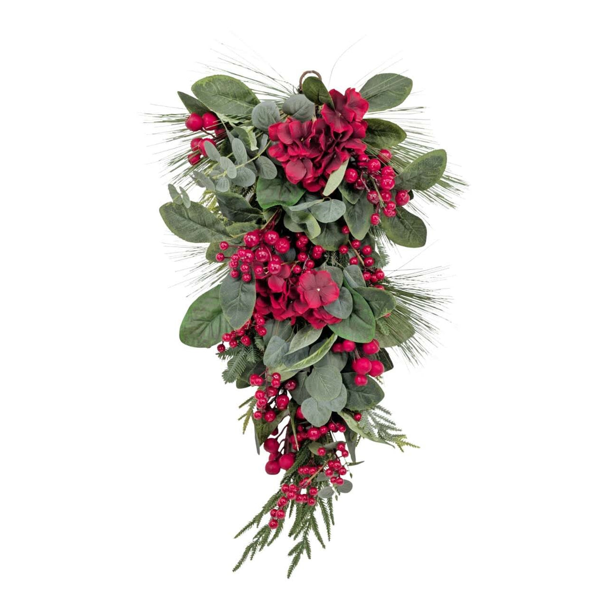 Bulk 4 Xmas Heritage Hydrangea & Berry Drop 71cm