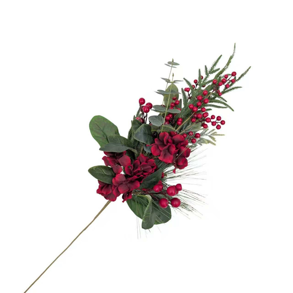 Bulk 12 Xmas Heritage Hydrangea & Berry Pick 89cm