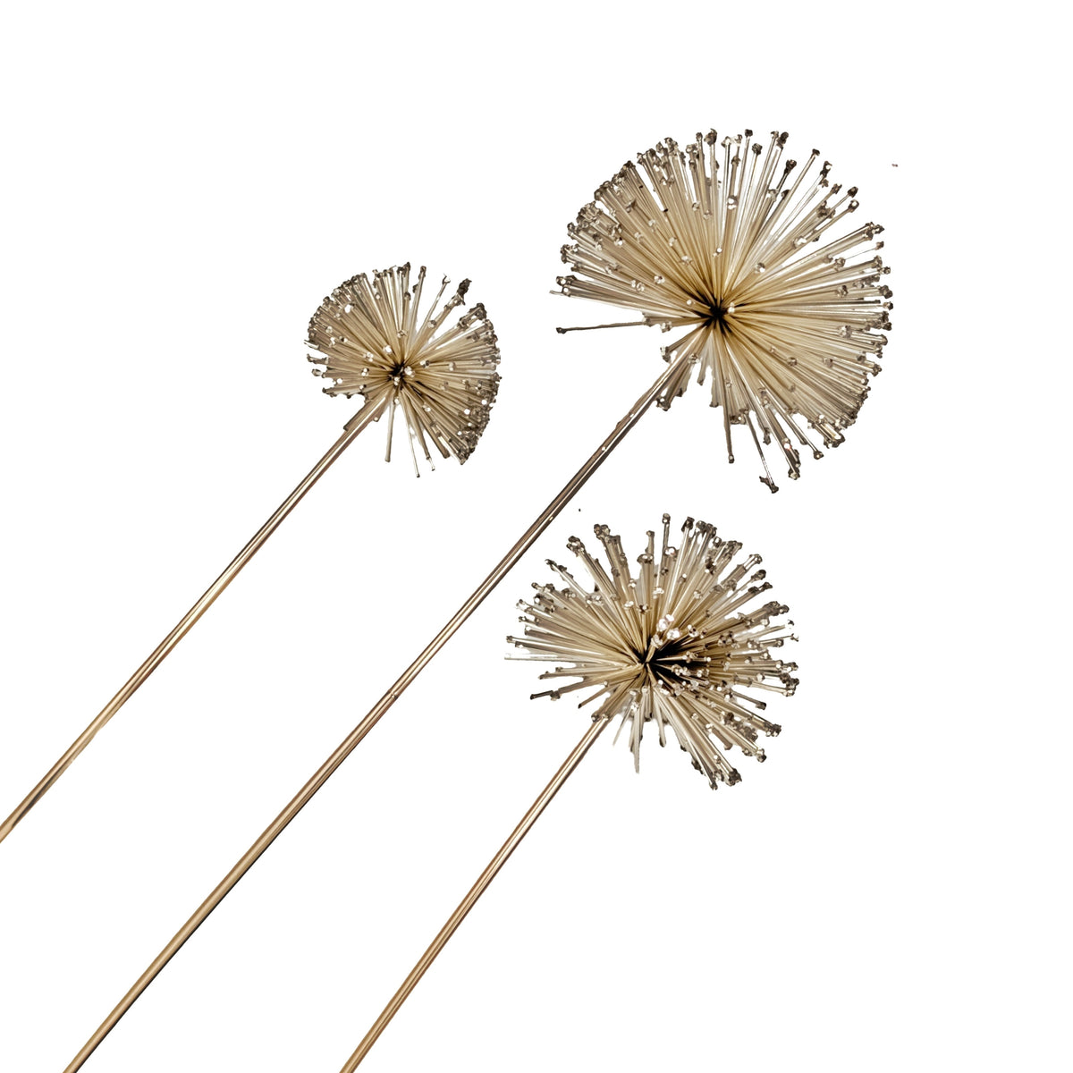 Bulk 36 Champagne Starburst Xmas Pick 8x40cm