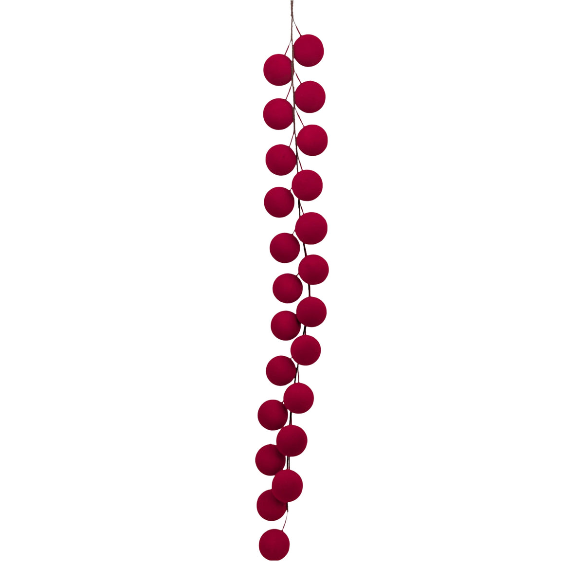Bulk 12 Xmas Flocking Ball Garland 105cm