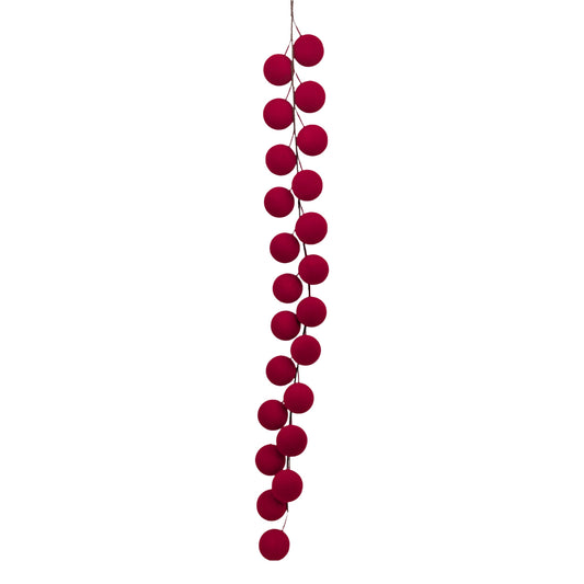 Bulk 12 Xmas Flocking Ball Garland 105cm
