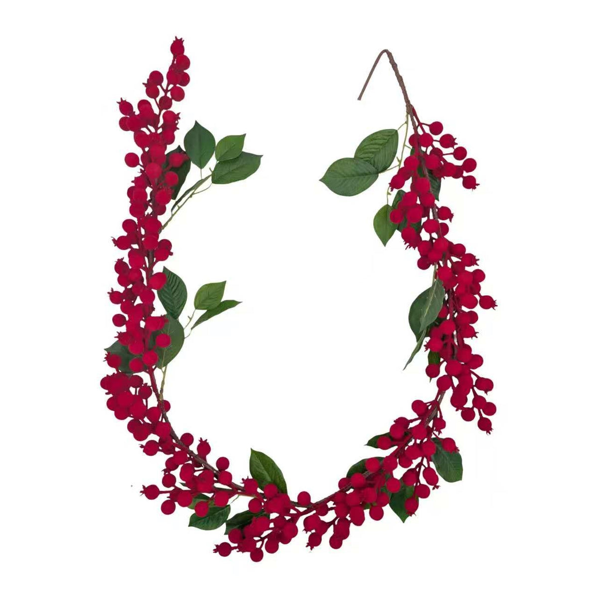 Bulk 8 Xmas Flocking Berry Garland 130cm
