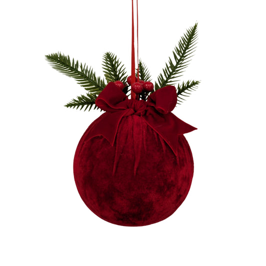 Bulk 12 Xmas Redvelvet Bauble W Ornament 18cm