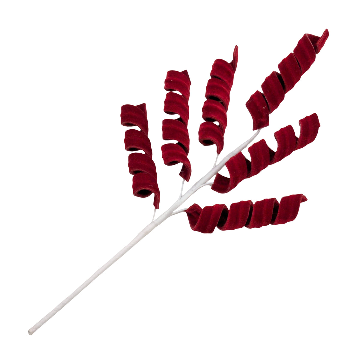 Bulk 24 Xmas Red Velvet Curly Spray 43cm