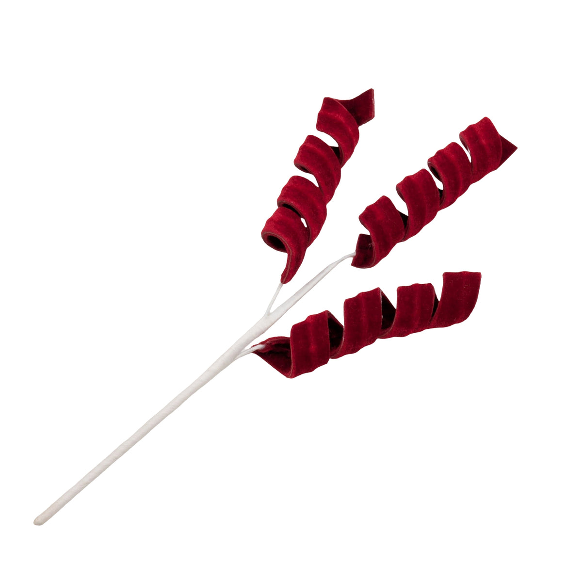 Bulk 24 Xmas Red Velvet Curly Spray 35cm