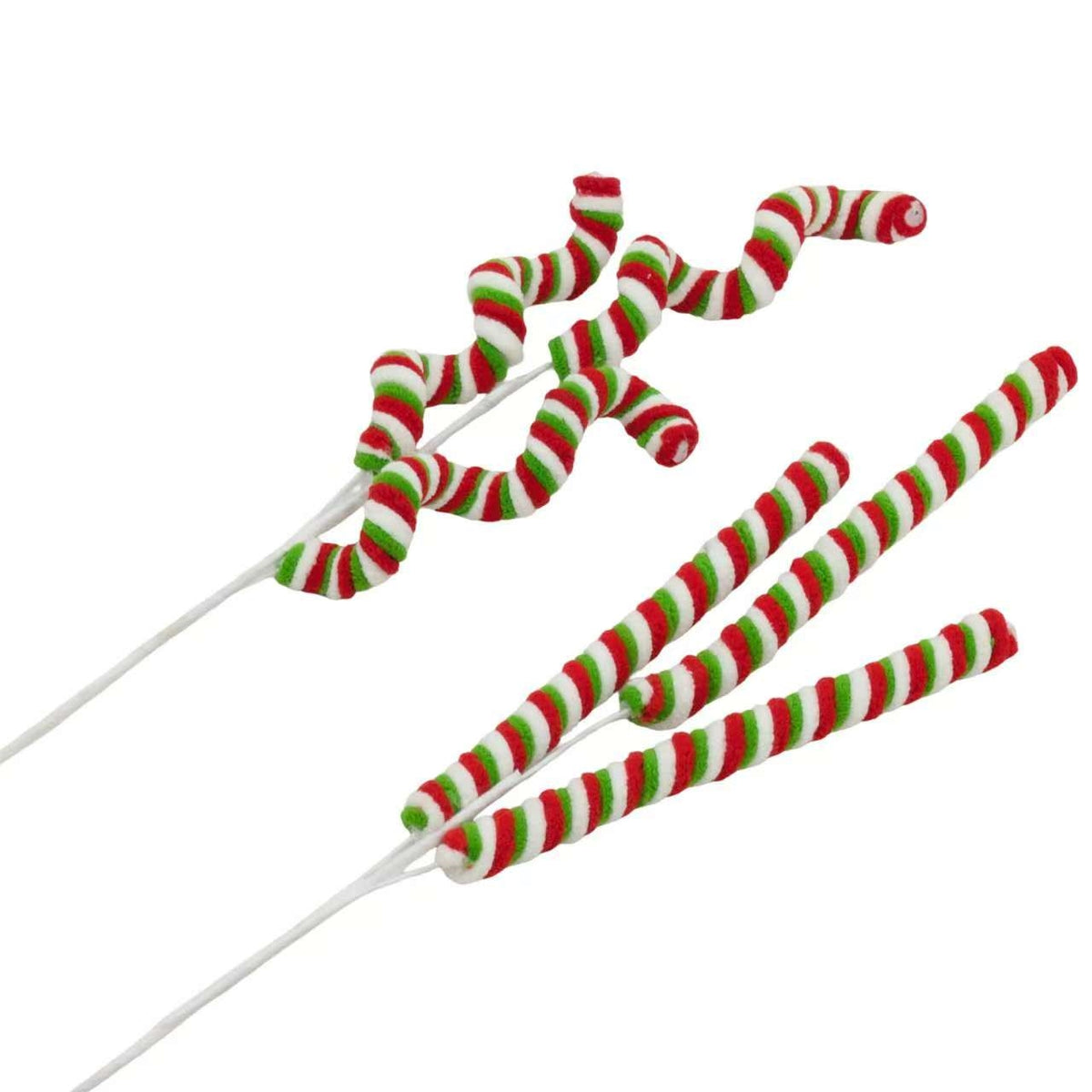 Bulk 24 Xmas Candycane Spray 69cm 2 Asst