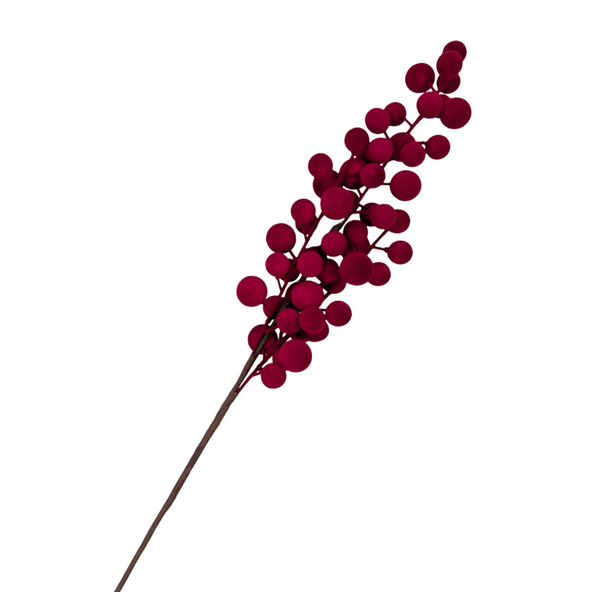 Bulk 24 Xmas Red Flocking Berry Pick 72cm