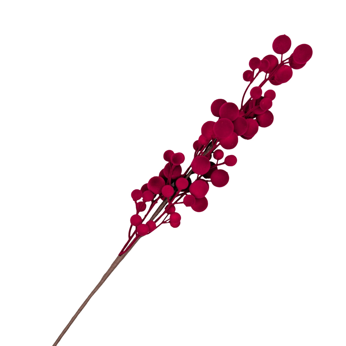 Bulk 24 Xmas Red Flocking Berry Pick 58cm