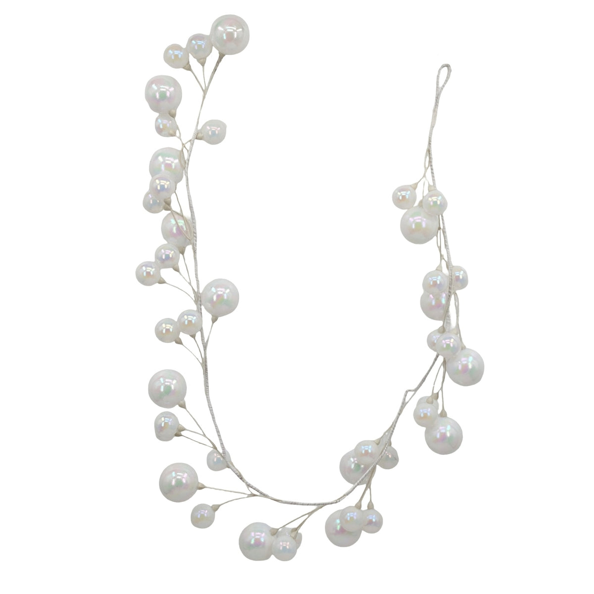 Bulk 4 Xmas White Bauble Garland 150cm
