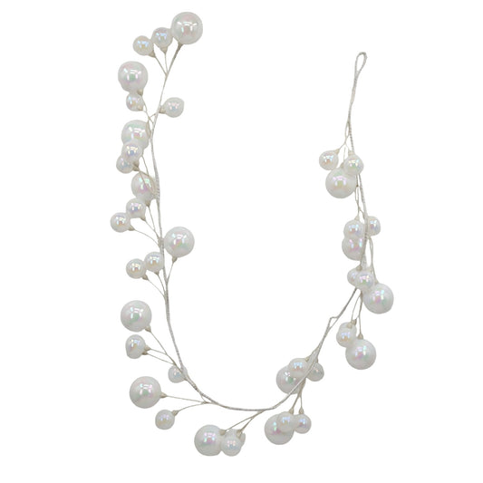 Bulk 4 Xmas White Bauble Garland 150cm