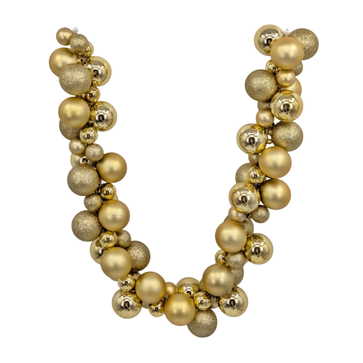 Bulk 4 Xmas Gold Bauble Garland 100cm