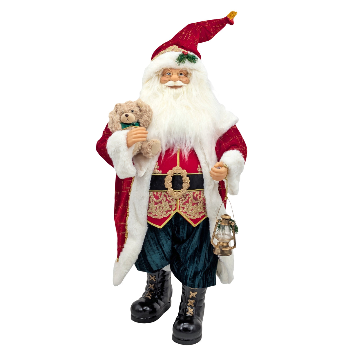 Bulk 2 Xmas Red Velvet Santa Claus 80cm