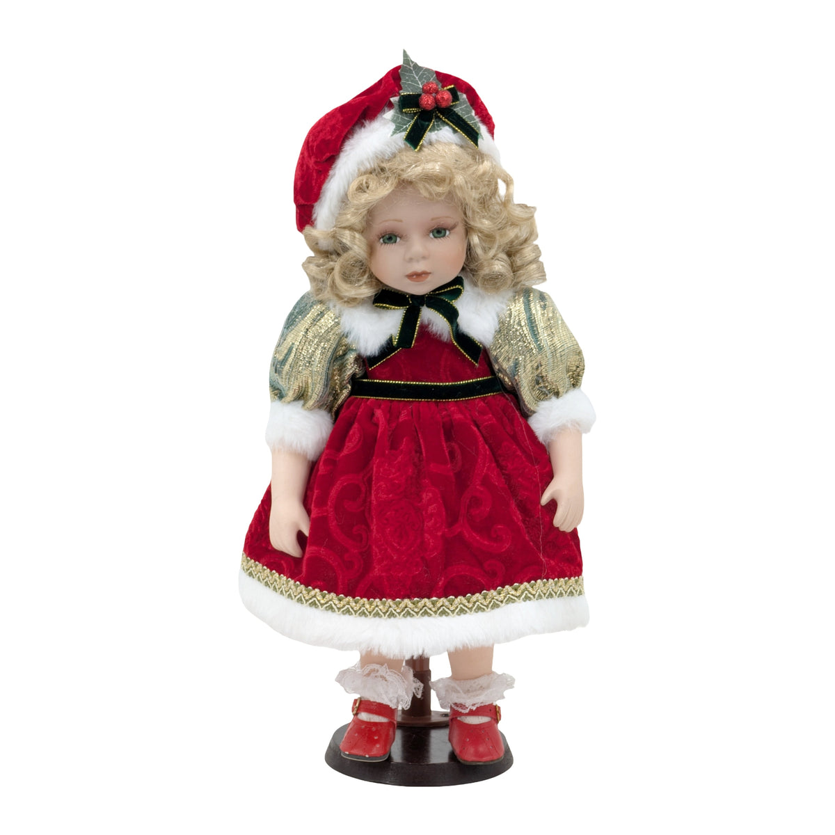 Bulk 4 Xmas Red Velvet Girl Doll 35cm