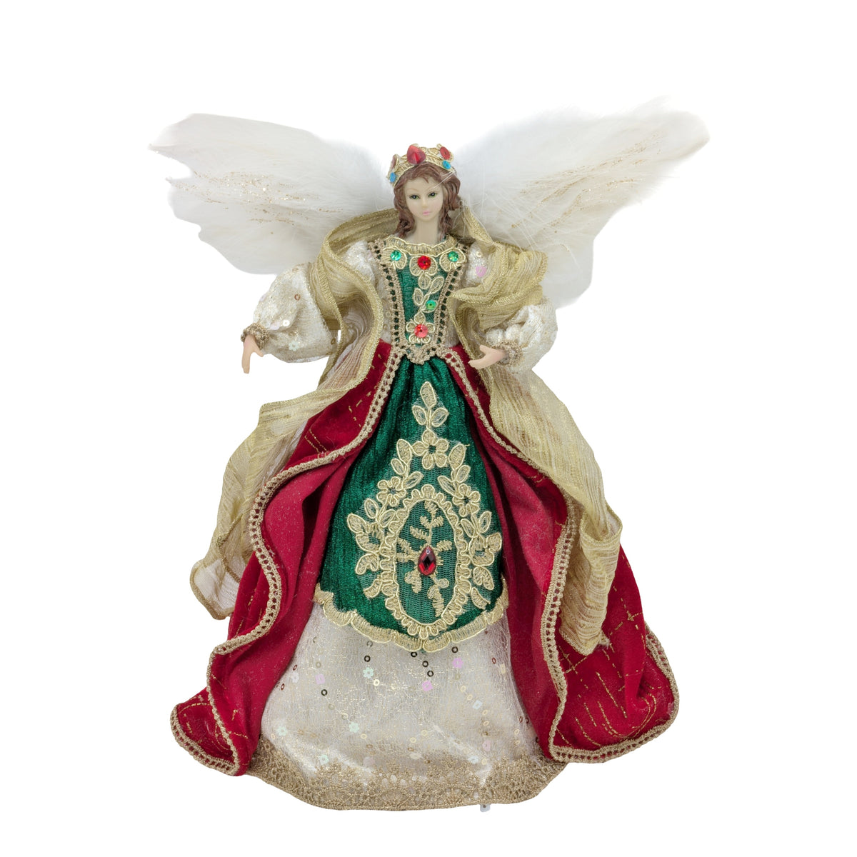 Bulk 4 Xmas Red Velvet Angel Tree Topper 25cm