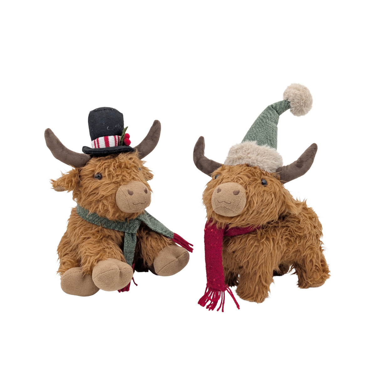 Bulk 6 Xmas Highland Cow 34x17x36cm 22x21x30cm 2 Asst