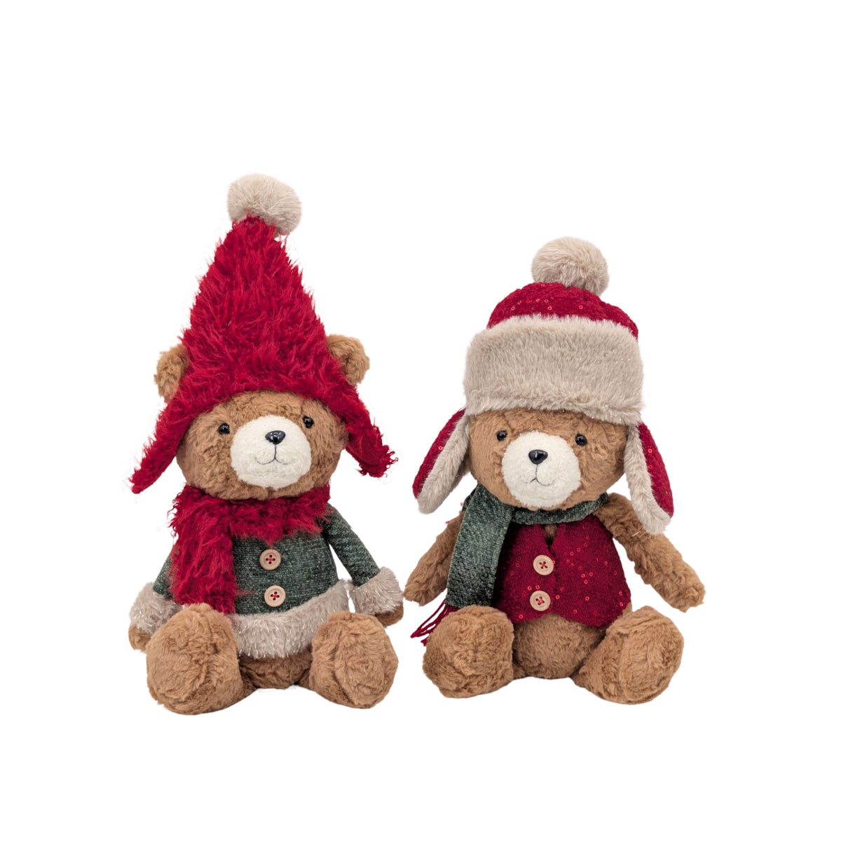 Bulk 6 Xmas Sitting Teddy Bear 16x12x47cm 2 Asst