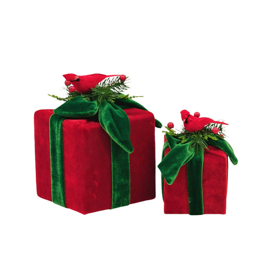 Bulk 6 Christmas Gift Box W/bird d.13/h.19cm