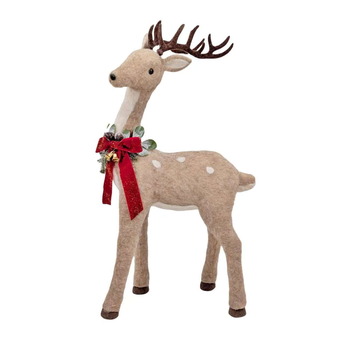 Bulk 2 Xmas Nordic Felt Reindeer 40x18x75cm