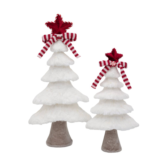 Bulk 8 Xmas Stripe & Snow Tree Med 19x9x35cm