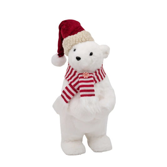 Bulk 4 Xmas Stripe & Snow Standing Bear 19x15x39cm