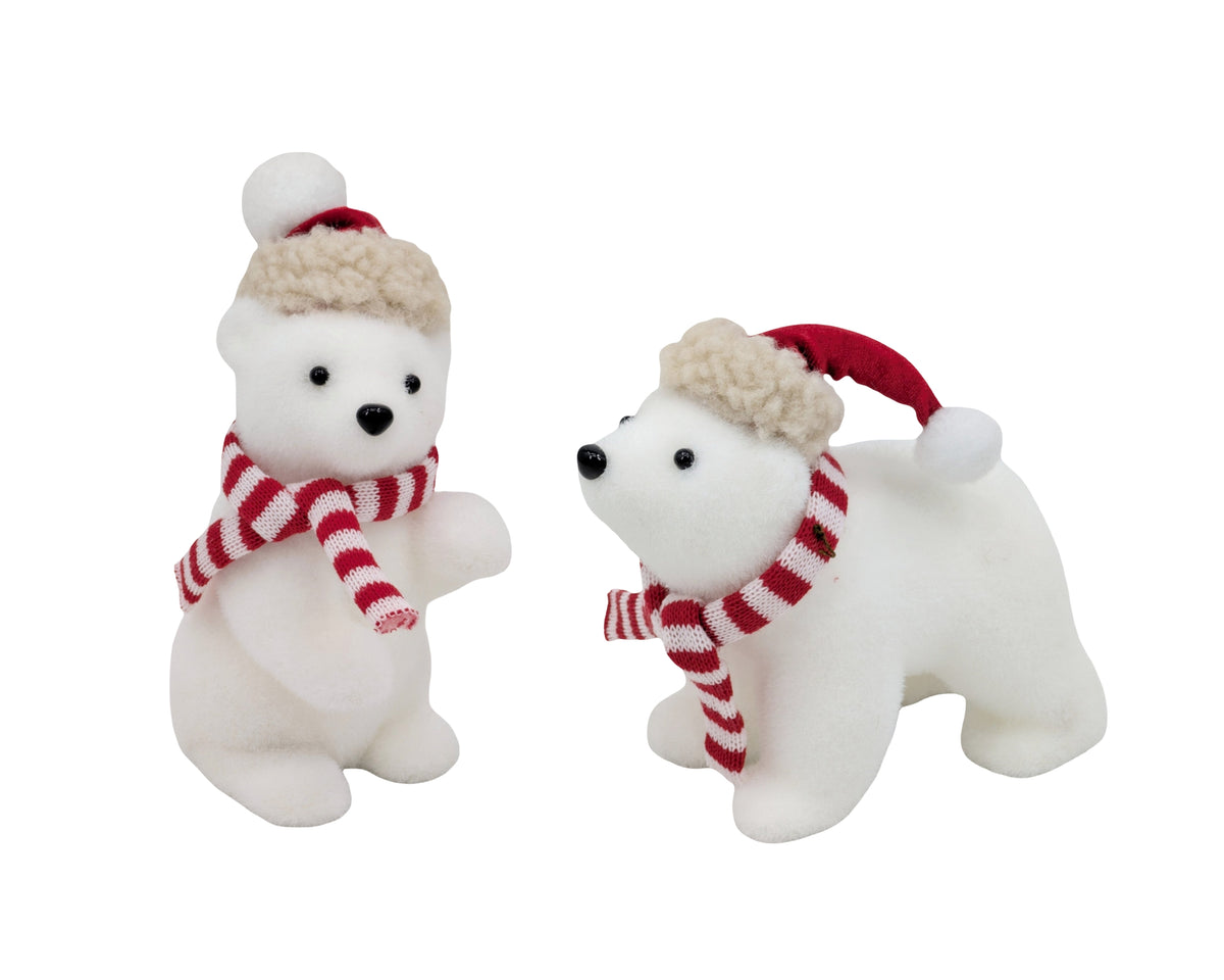 Bulk 24 Xmas Stripe & Snow Baby Bear 10x9x20cm 16x9x16cm 2 Asst