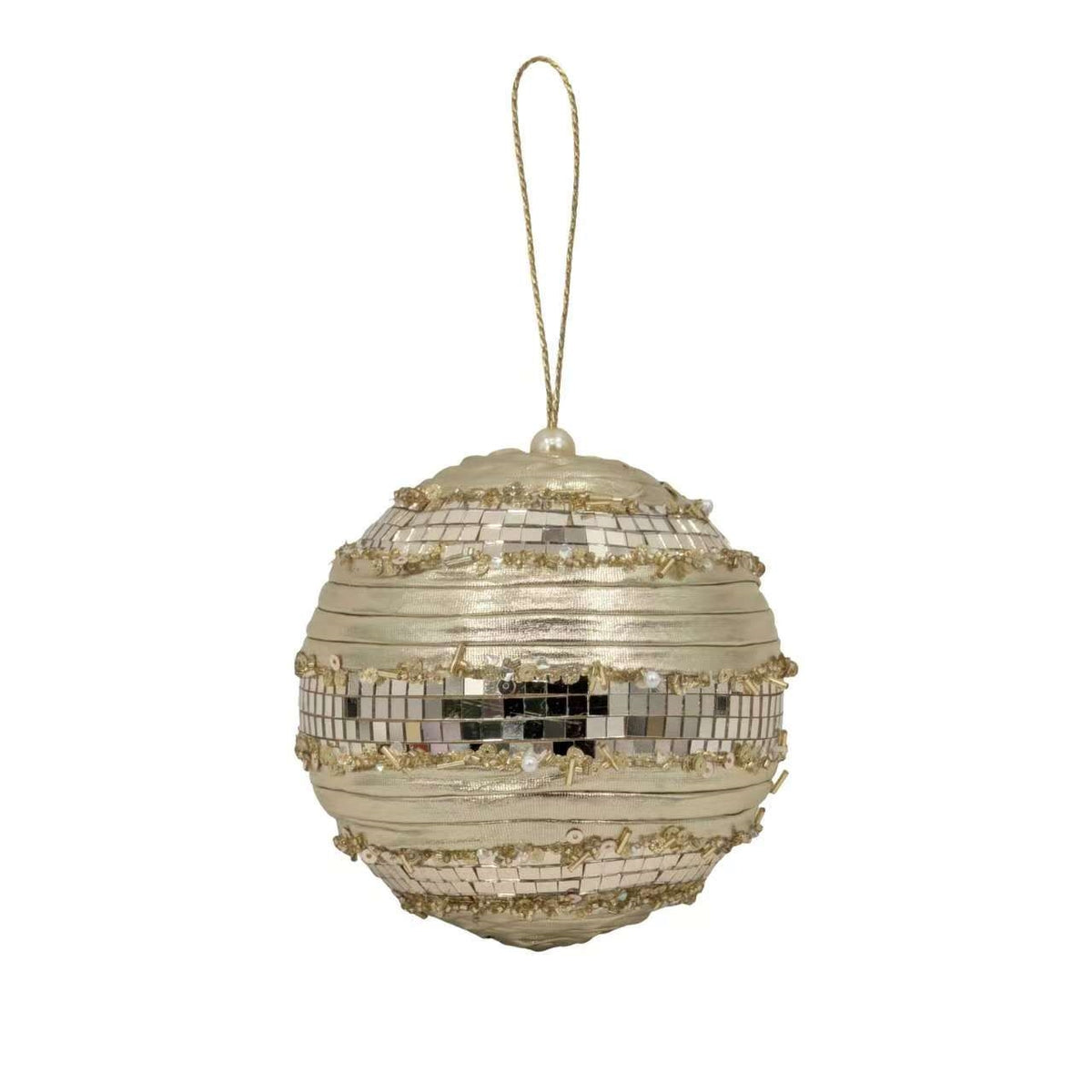 Bulk 12 Xmas Champagne Luxe Hanging Bauble 12cm