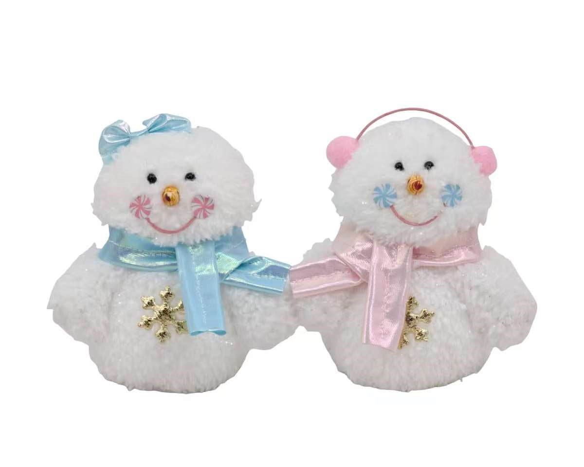 Bulk 16 Xmas Pastel Snowman 9x5x10cm 2 Asst
