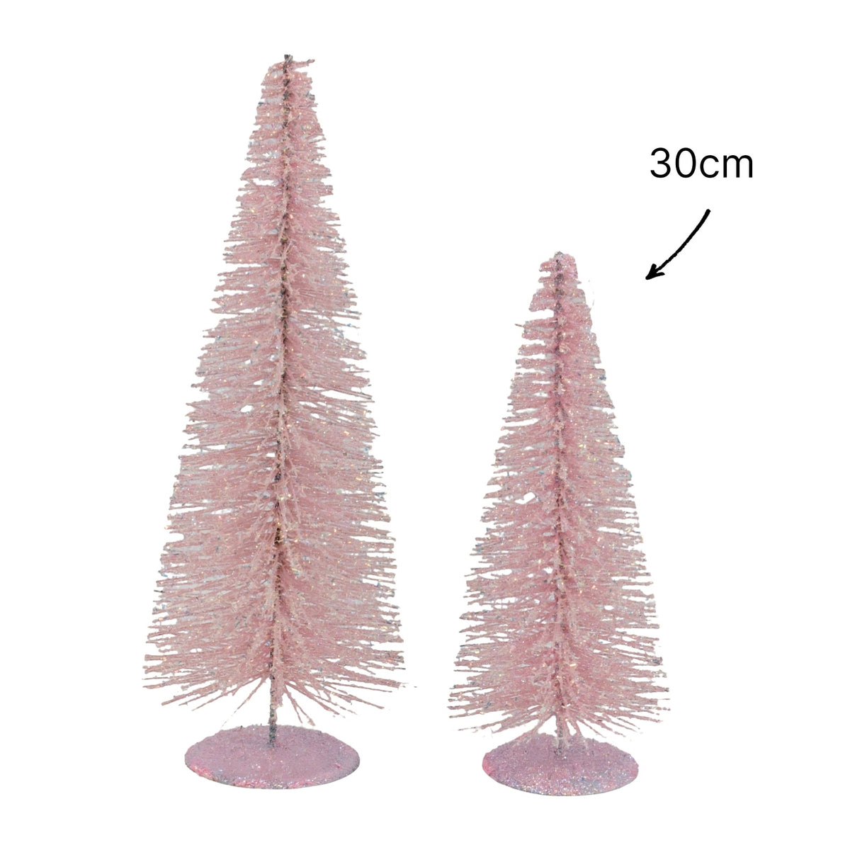 Bulk 12 Xmas Pink Iridescent Tree 12x30cm