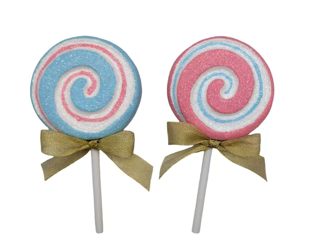 Bulk 24 Xmas Pastel Hanging Lollipop 11x2x21cm 2 Asst