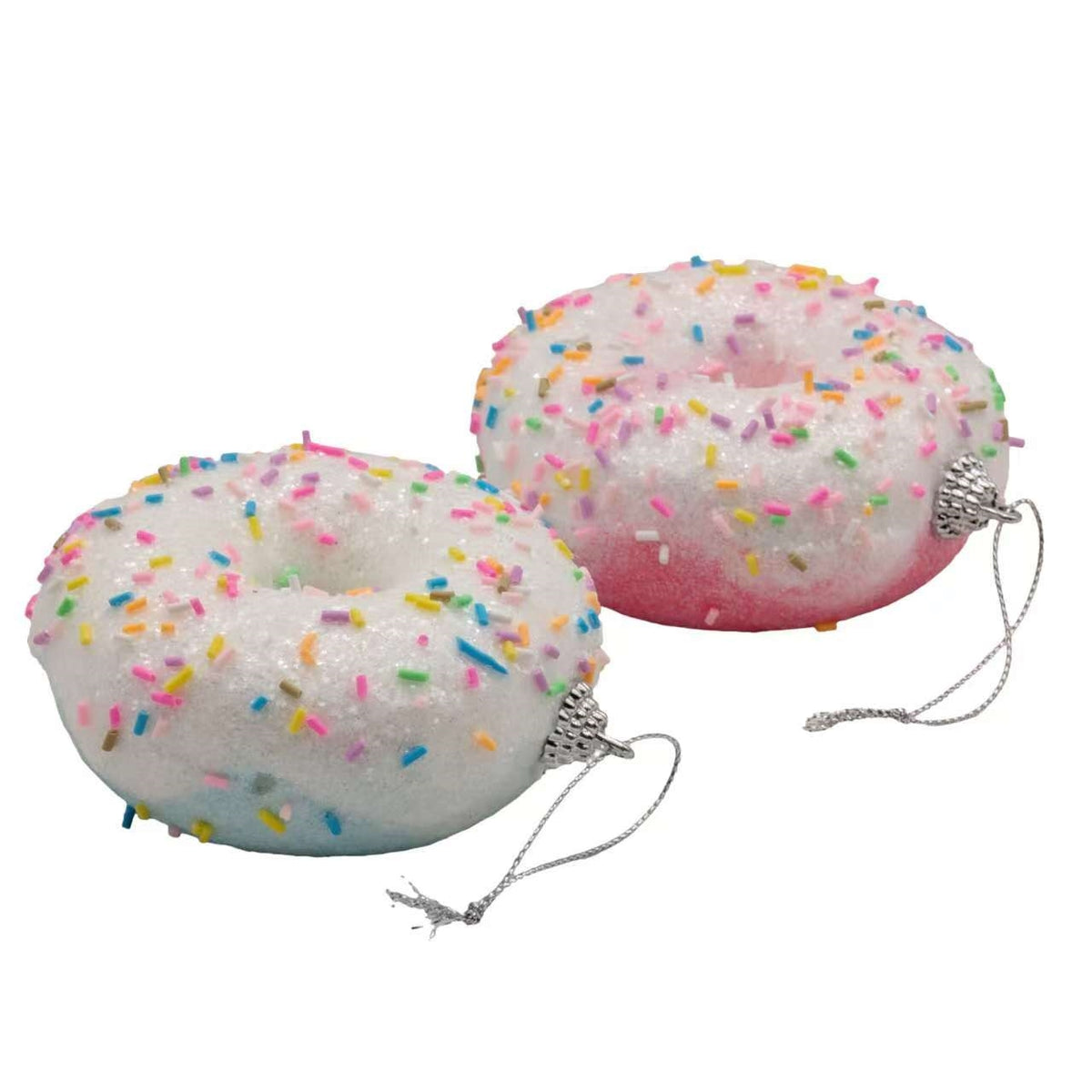 Bulk 24 Xmas Candycane Sprinkle Donut 9.5x4cm 2 Asst